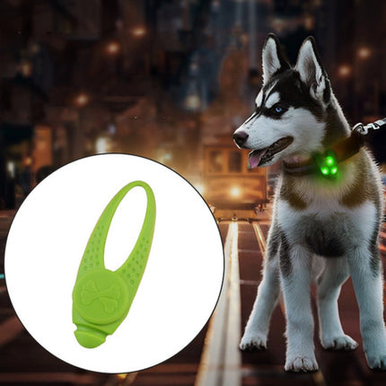 LED Night Light Pet Safety Collar Silicone Pendant (Green)-garmade.com