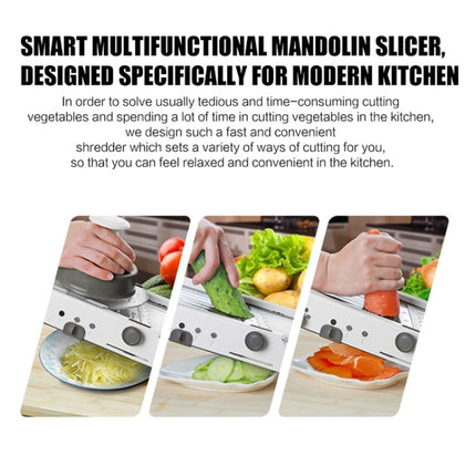 CZ-01 Multifunctional Household Stainless Steel Manual Vegetable Cutting Machine Carrot Potato Grater (Silver)-garmade.com