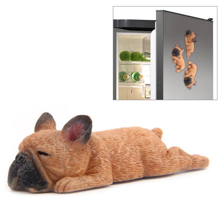 Home Decoration Lovely Rrunk on Sleep French Bulldog 3D Magnetic Buckle Fridge Paste-garmade.com