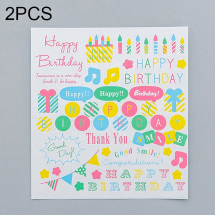 2 PCS Happy Birthday Pattern Creative Cartoon Children Diary Decorative Sticker-garmade.com