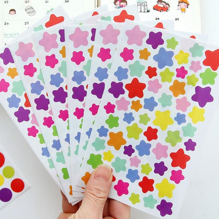 100 PCS Star Pattern Creative Children DIY Album Diary Watercolor Decorative Sticker-garmade.com