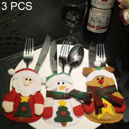 3 PCS 3 in 1 Christmas Decoration Gift Cutlery Holders Set, Random Style Delivery-garmade.com
