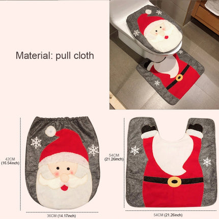 2 in 1 Santa Claus Christmas Decoration Toilet Set-garmade.com