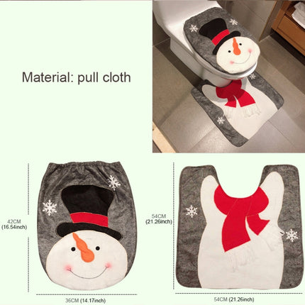 2 in 1 Snowman Christmas Decoration Toilet Set-garmade.com