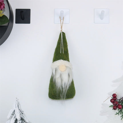 CX20213 Square Faceless Doll Christmas Tree Pendant Decoration(Green)-garmade.com