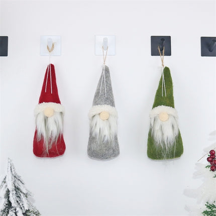 CX20213 Square Faceless Doll Christmas Tree Pendant Decoration(Grey)-garmade.com