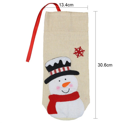 2 PCS CX20215 Snowman Pattern Wine Bottle Bag Christmas Decoration-garmade.com