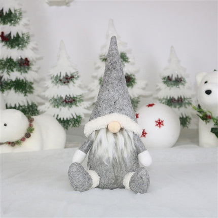 CX20217 Faceless Doll Window Ornament Christmas Decoration(Grey)-garmade.com