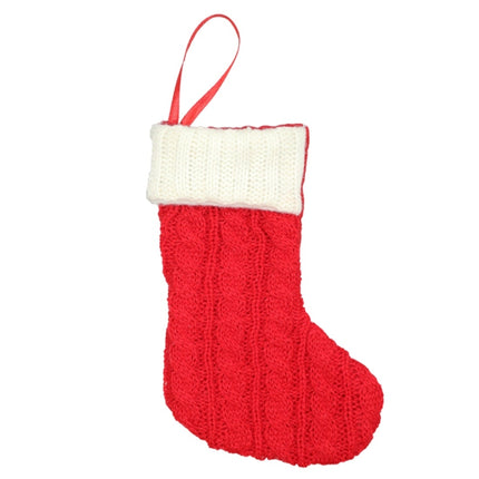 2 PCS CX20220 Christmas Wool Knitting Sock Gift Bag Christmas Tree Pendant Decoration(Red)-garmade.com