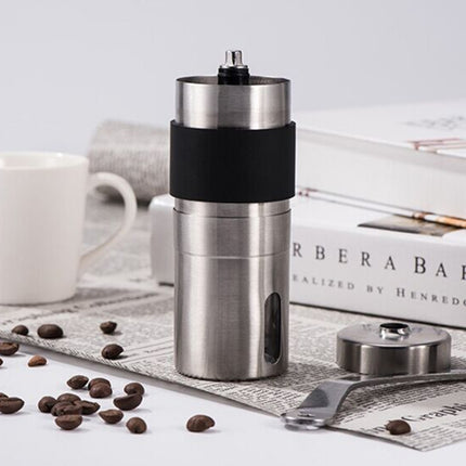 Portable Conical Burr Mill Manual Stainless Steel Hand Crank Coffee Bean Grinder, Capacity: 30g-garmade.com