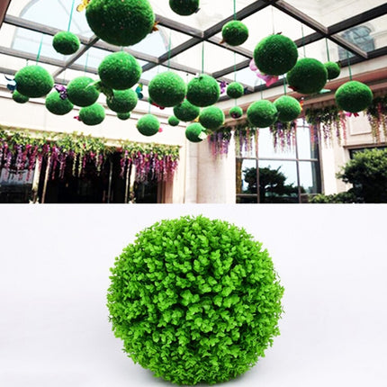 Artificial Green Eucalyptus Plant Ball Tree Wedding Event Home Outdoor Decoration Hanging Ornament, Diameter: 7.5 inch-garmade.com