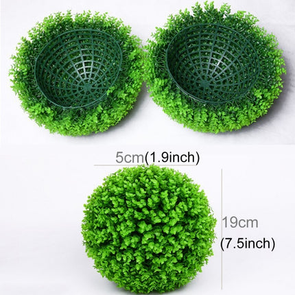 Artificial Green Eucalyptus Plant Ball Tree Wedding Event Home Outdoor Decoration Hanging Ornament, Diameter: 7.5 inch-garmade.com