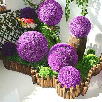 Artificial Grass Plant Ball Topiary Wedding Event Home Outdoor Decoration Hanging Ornament, Diameter: 4.7 inch-garmade.com