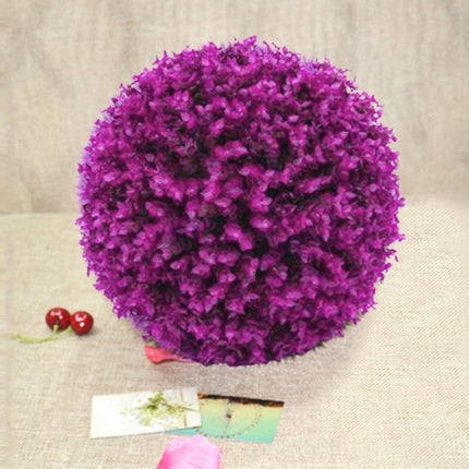 Artificial Purple Eucalyptus Plant Ball Tree Wedding Event Home Outdoor Decoration Hanging Ornament, Diameter: 7.5 inch-garmade.com