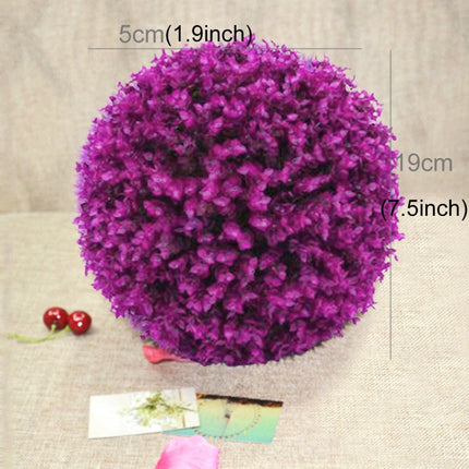 Artificial Purple Eucalyptus Plant Ball Tree Wedding Event Home Outdoor Decoration Hanging Ornament, Diameter: 7.5 inch-garmade.com