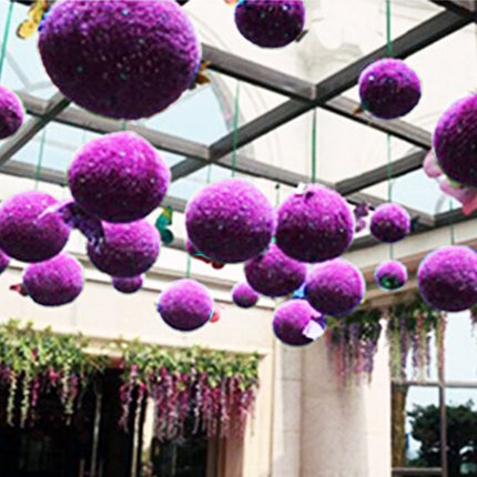 Artificial Purple Eucalyptus Plant Ball Tree Wedding Event Home Outdoor Decoration Hanging Ornament, Diameter: 7.5 inch-garmade.com