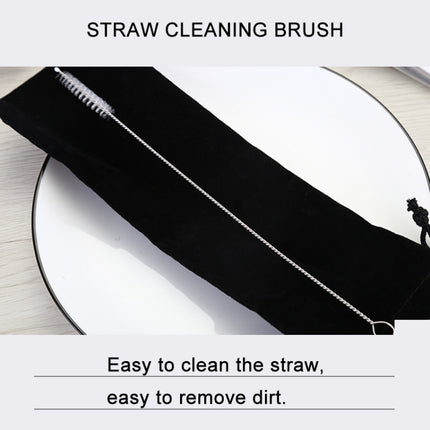 8 PCS Reusable Silicone Tips Stainless Steel Drinking Straws + 2 PCS Cleaner Brushes Set Kit with Cashmere Bag, 215*6mm-garmade.com