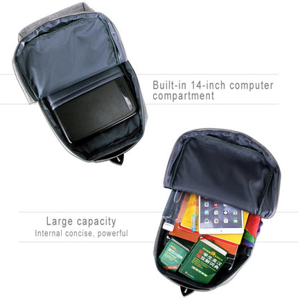Universal Multi-Function Canvas Cloth Laptop Computer Shoulders Bag Business Backpack Students Bag, Size: 43x28x12cm (Blue)-garmade.com