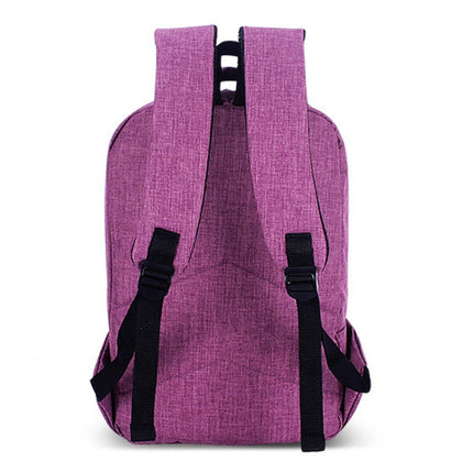 Universal Multi-Function Canvas Cloth Laptop Computer Shoulders Bag Business Backpack Students Bag, Size: 43x28x12cm (Purple)-garmade.com