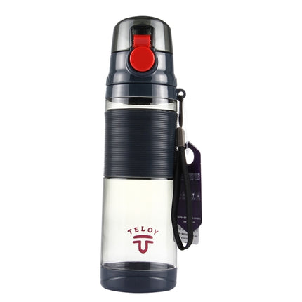 Teloy TNY-9601 650ML Portable Snap Cap Space Cup Bottle, Applicative Water Temperature: ﹣20 ~ 120 Celsius Degrees (Dark Grey + Red)-garmade.com