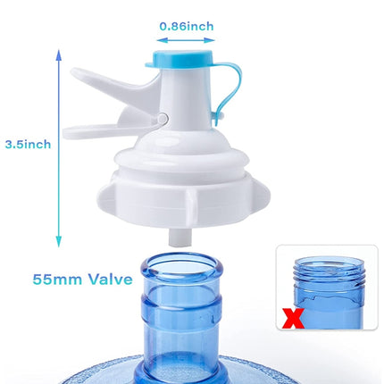 3 PCS PP Water Bottle Faucet Dispenser Valve for 55mm Crown Top Bottle with Dustproof Cover-garmade.com