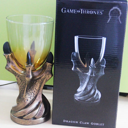 3D Dragon Claw Shape Resin Glass Goblet Beer Mug(Black)-garmade.com