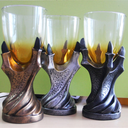 3D Dragon Claw Shape Resin Glass Goblet Beer Mug(Black)-garmade.com