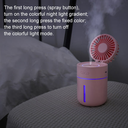 T9 Portable Adjustable USB Charging Desktop Humidifying Fan with 3 Speed Control (Pink)-garmade.com