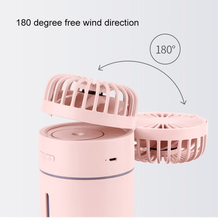 T9 Portable Adjustable USB Charging Desktop Humidifying Fan with 3 Speed Control (White)-garmade.com