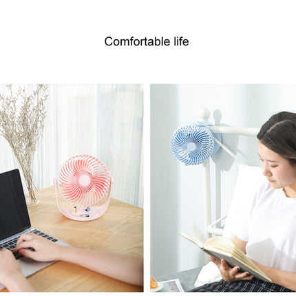 F12 Portable Rotatable USB Charging Stripe Desktop Fan with 3 Speed Control (Pink)-garmade.com