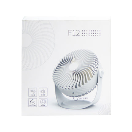 F12 Portable Rotatable USB Charging Stripe Desktop Fan with 3 Speed Control (White)-garmade.com