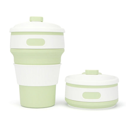 350ml Folding Portable Silicone Coffee Cup Multi-function Travel Cup (Green)-garmade.com