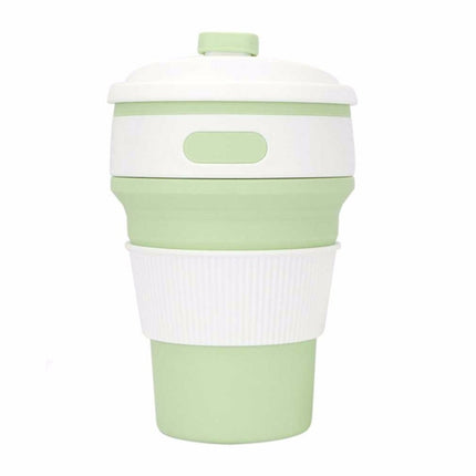 350ml Folding Portable Silicone Coffee Cup Multi-function Travel Cup (Green)-garmade.com