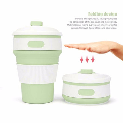 350ml Folding Portable Silicone Coffee Cup Multi-function Travel Cup (Green)-garmade.com