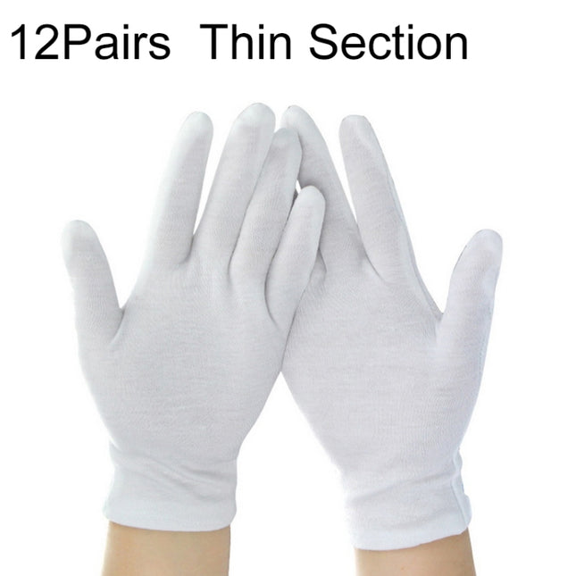 12 Pairs Pure Cotton Working Gloves, Thin Section-garmade.com