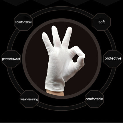 12 Pairs Pure Cotton Working Gloves, Thin Section-garmade.com