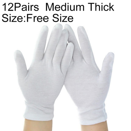 12 Pairs Pure Cotton Working Gloves, Medium Thick Size：Free Size-garmade.com