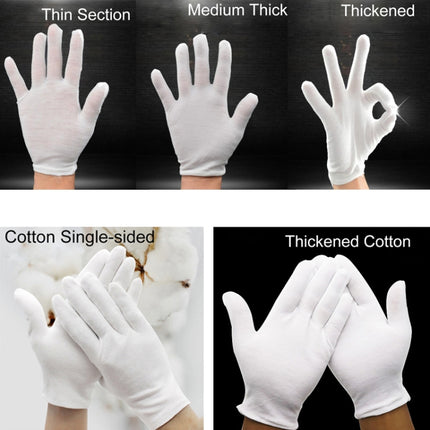 12 Pairs Pure Cotton Working Gloves, Thickened，Size：XL-garmade.com
