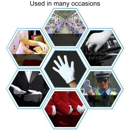 12 Pairs Pure Cotton Working Gloves, Thickened， Size：Free Size-garmade.com