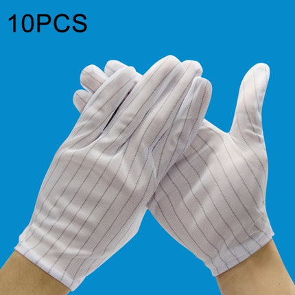 10 Pairs Anti-static Stripe Plastic Gloves, Size：Free Size-garmade.com