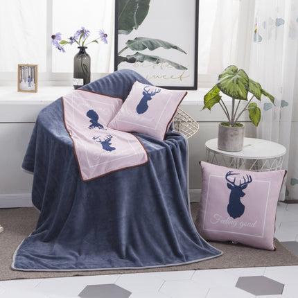 Pink Mule Deer Pattern Multifunctional Plush Blanket Square Pillow Quilt Office Car Pillow Cushion, Size : M-garmade.com