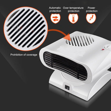 Mini Shaking Head Radiator Warmer Electric Heater Warm Air Blower (White)-garmade.com