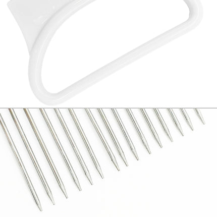Stainless Steel Vegetable Onion Cutter Holder Meat Needle Kitchen Tools(White)-garmade.com