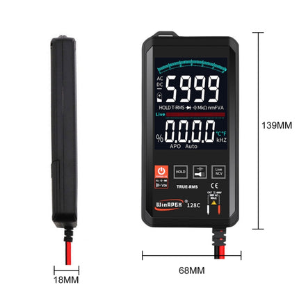 HY128C Color Screen Ultra-thin Touch Smart Digital Multimeter Fully Automatic High Precision True Effective Value Multimeter-garmade.com
