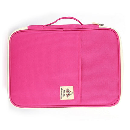 Office Supplies Multi-purpose Zipper Document Folder A4 Storage Bag(Pink)-garmade.com