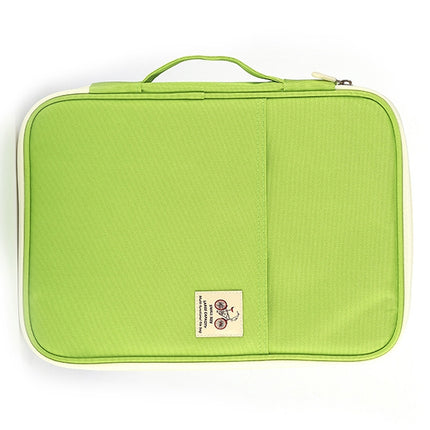Office Supplies Multi-purpose Zipper Document Folder A4 Storage Bag(Green)-garmade.com
