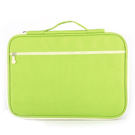 Office Supplies Multi-purpose Zipper Document Folder A4 Storage Bag(Green)-garmade.com