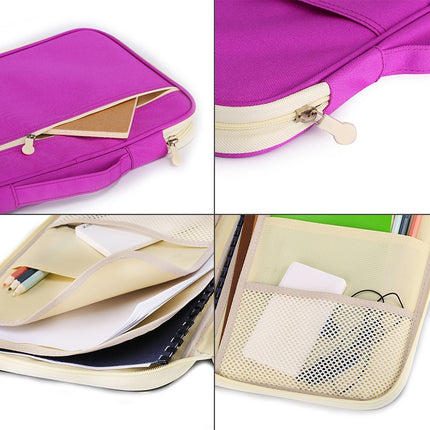 Office Supplies Multi-purpose Zipper Document Folder A4 Storage Bag(Purple)-garmade.com