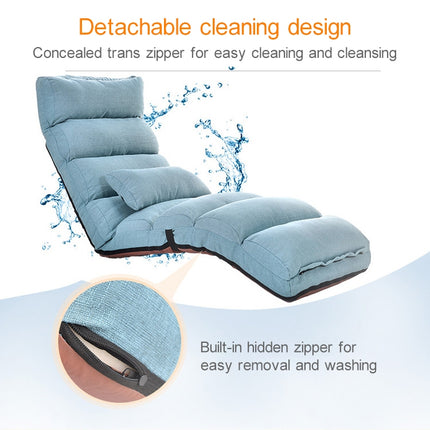 C1 Lazy Couch Tatami Foldable Single Recliner Bay Window Creative Leisure Floor Chair, Size:205x56x20cm (Lake Blue)-garmade.com