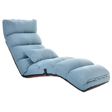 C1 Lazy Couch Tatami Foldable Single Recliner Bay Window Creative Leisure Floor Chair, Size: 175x56x20cm(Lake Blue)-garmade.com